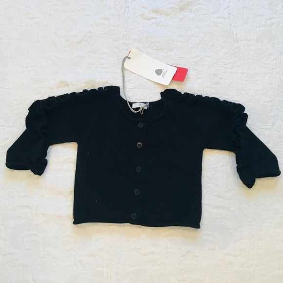 👑HP🎊il Gufo*Black Merino Wool Cardigan**$168 - Picture 2 of 6